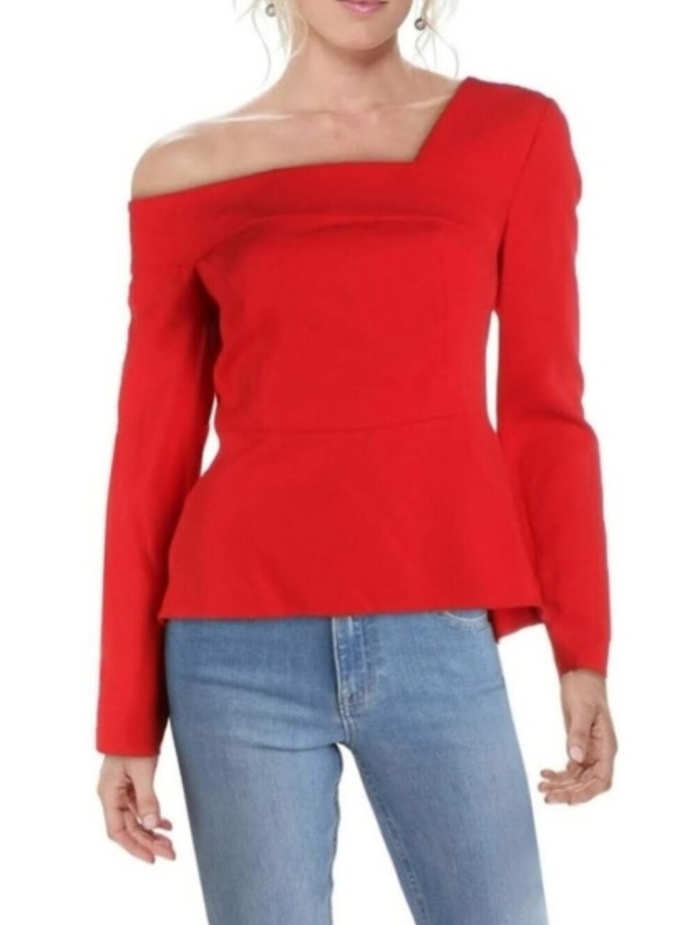 🔥BCBGMAXAZRIA Asymmetrical Peplum Top
